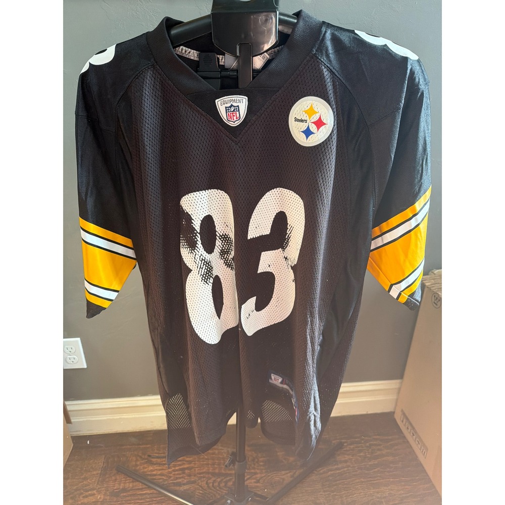 Mens Reebok Pittsburgh Steelers Heath Miller 83 NFL Jersey Black Medium Vintage